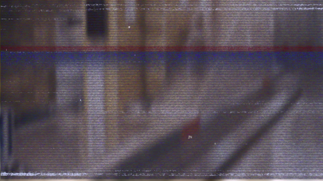 Animation with abstract glitch effect and distorted lines on blurred background