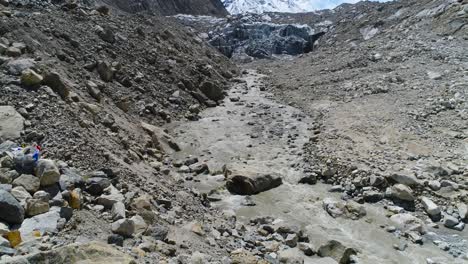 glaciar gangotri, uttarakhand, india, uno de los glaciares más grandes del himalaya