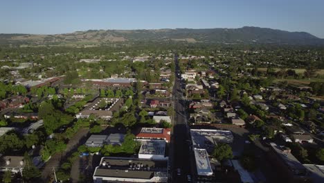 aerial of downtown sonoma, california