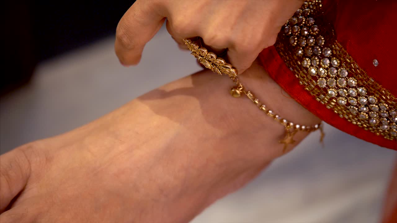 Indian women wearing beautiful payal / anklet