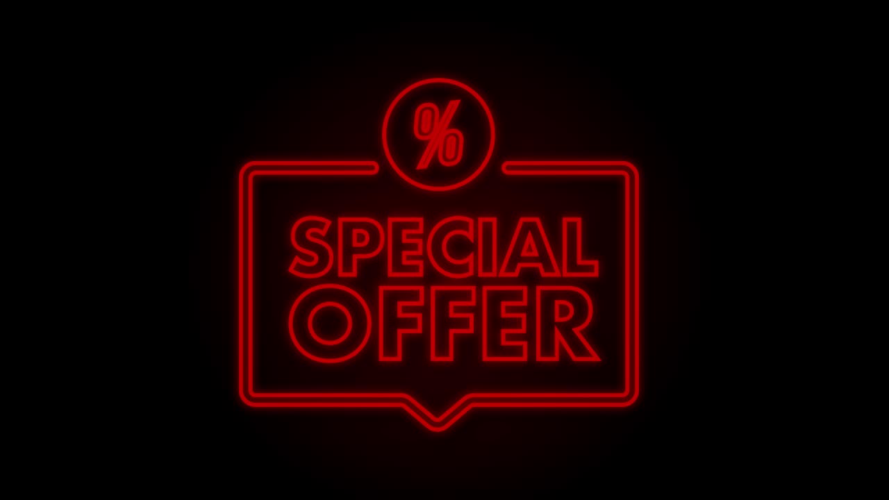 특별한 제안 가격 태그 노란색. 할인 라벨. 모션 그래픽