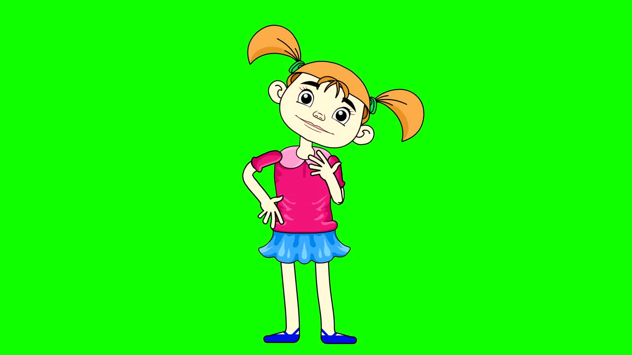 la chica dibujada se mueve.