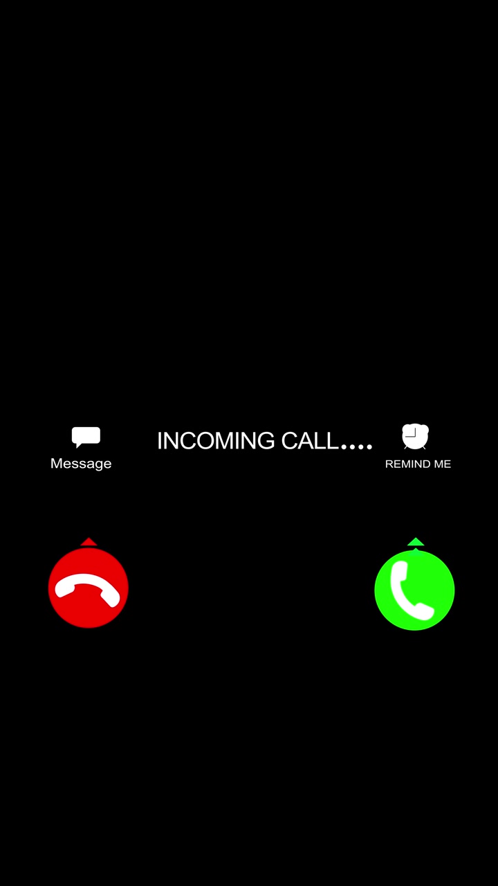 Incoming call phone screen background with message option reminder icon red decline button and green
