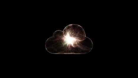 explosion with particles in cloud object