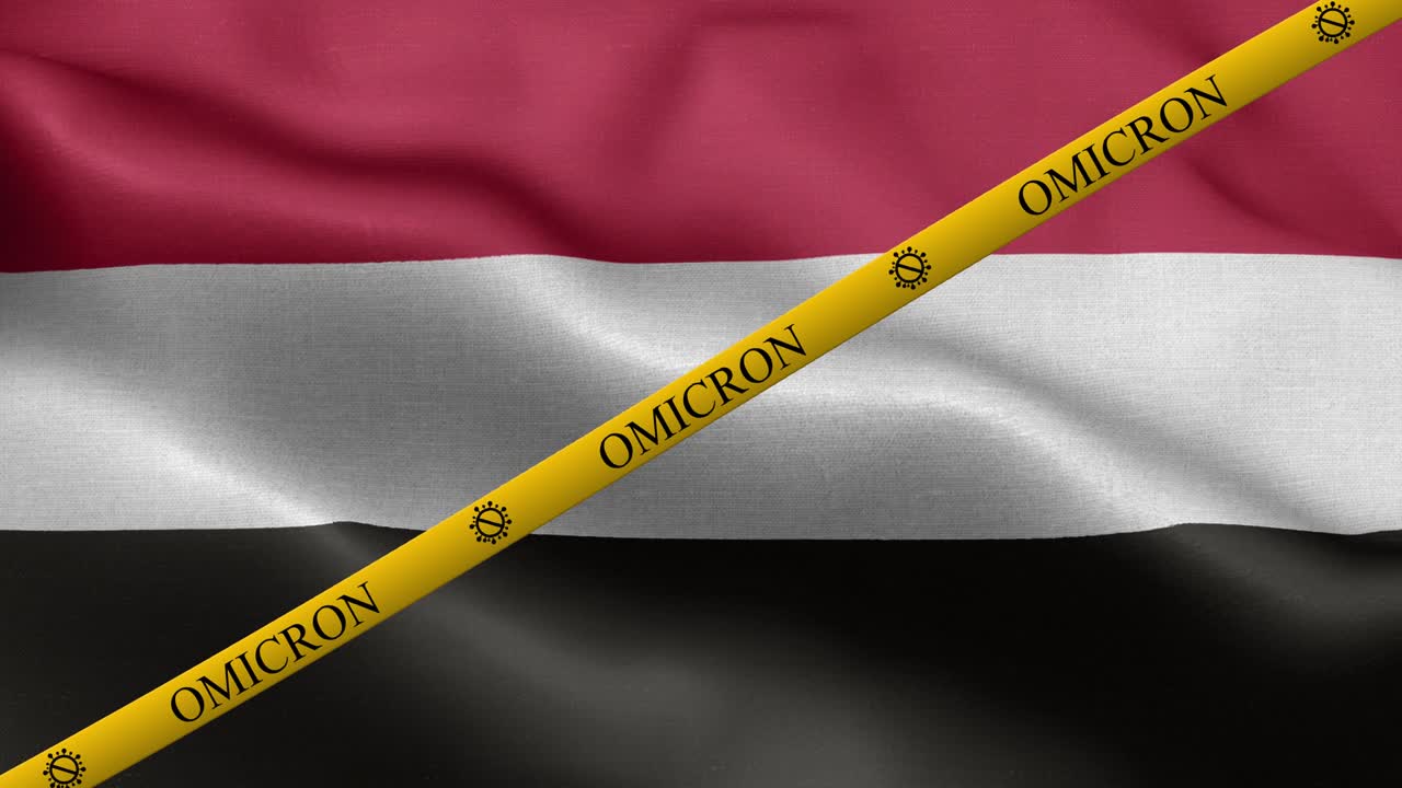 예멘 발에 오미크론 변종과 금지 줄무 - 예멘의 발