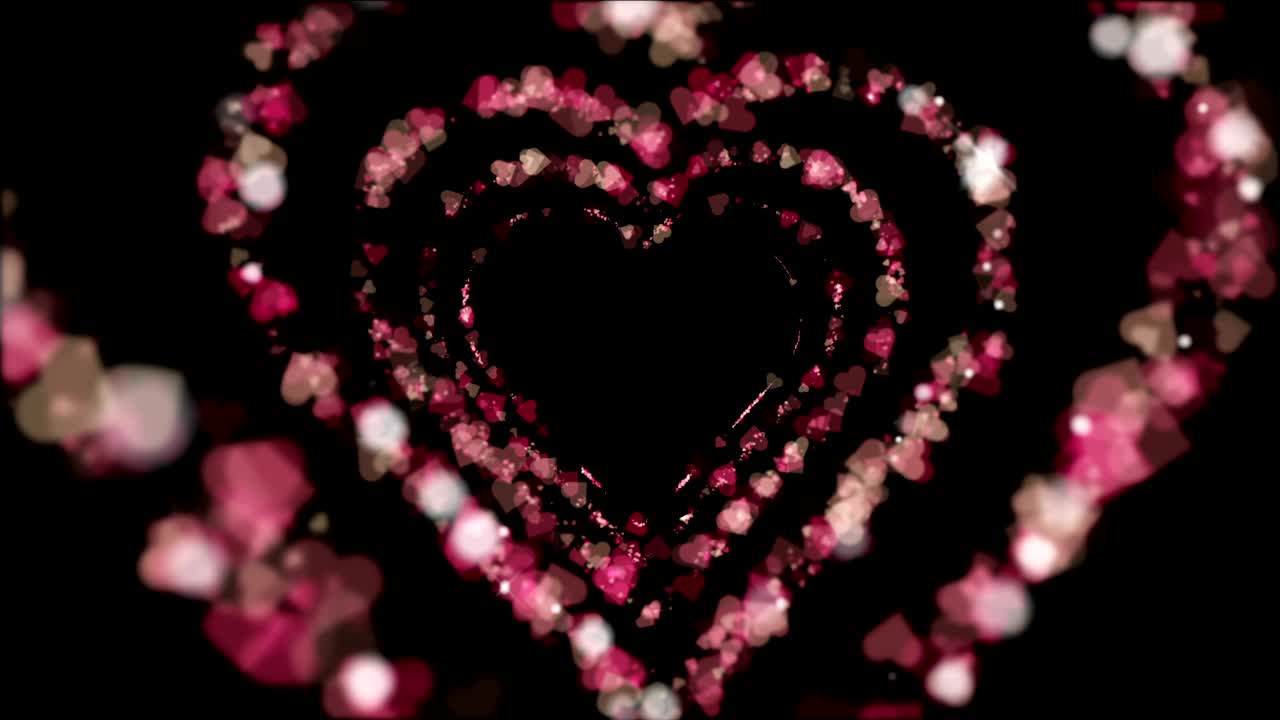 심장 입자 배경, 추상적인 심장, 루프 배경