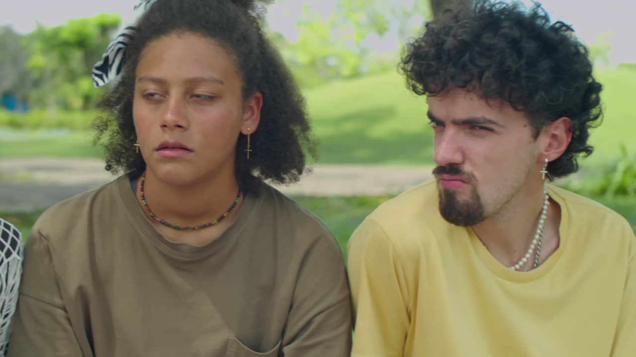 Gen Z Friends Resting in Park and Having Talk