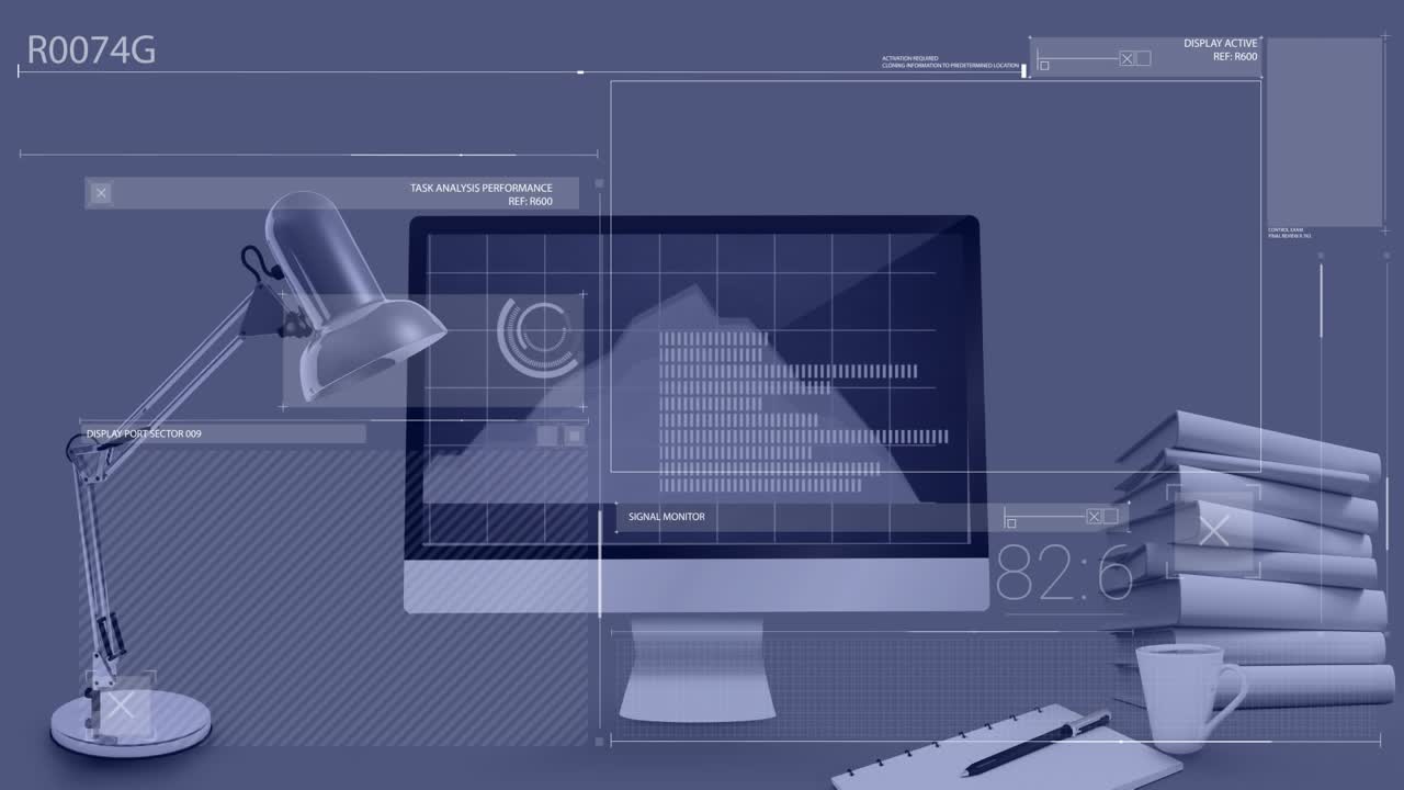 Animation of data processing over office