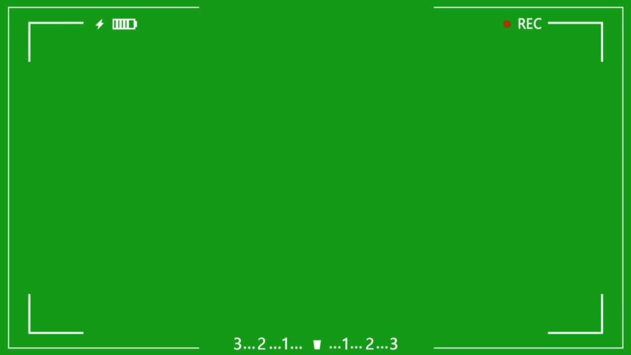 Grafica in movimento con mirino su schermo verde.