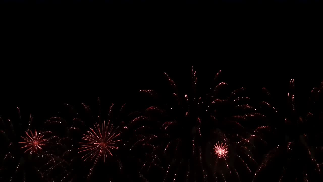 Seamless looping real Fireworks display celebration, Colorful New Year Firework 4K