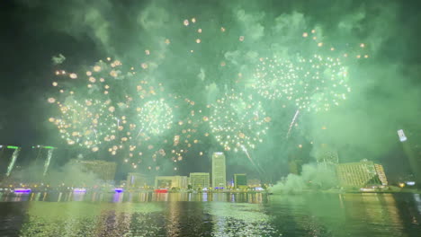 fireworks in dubai filling the whole sky with colors