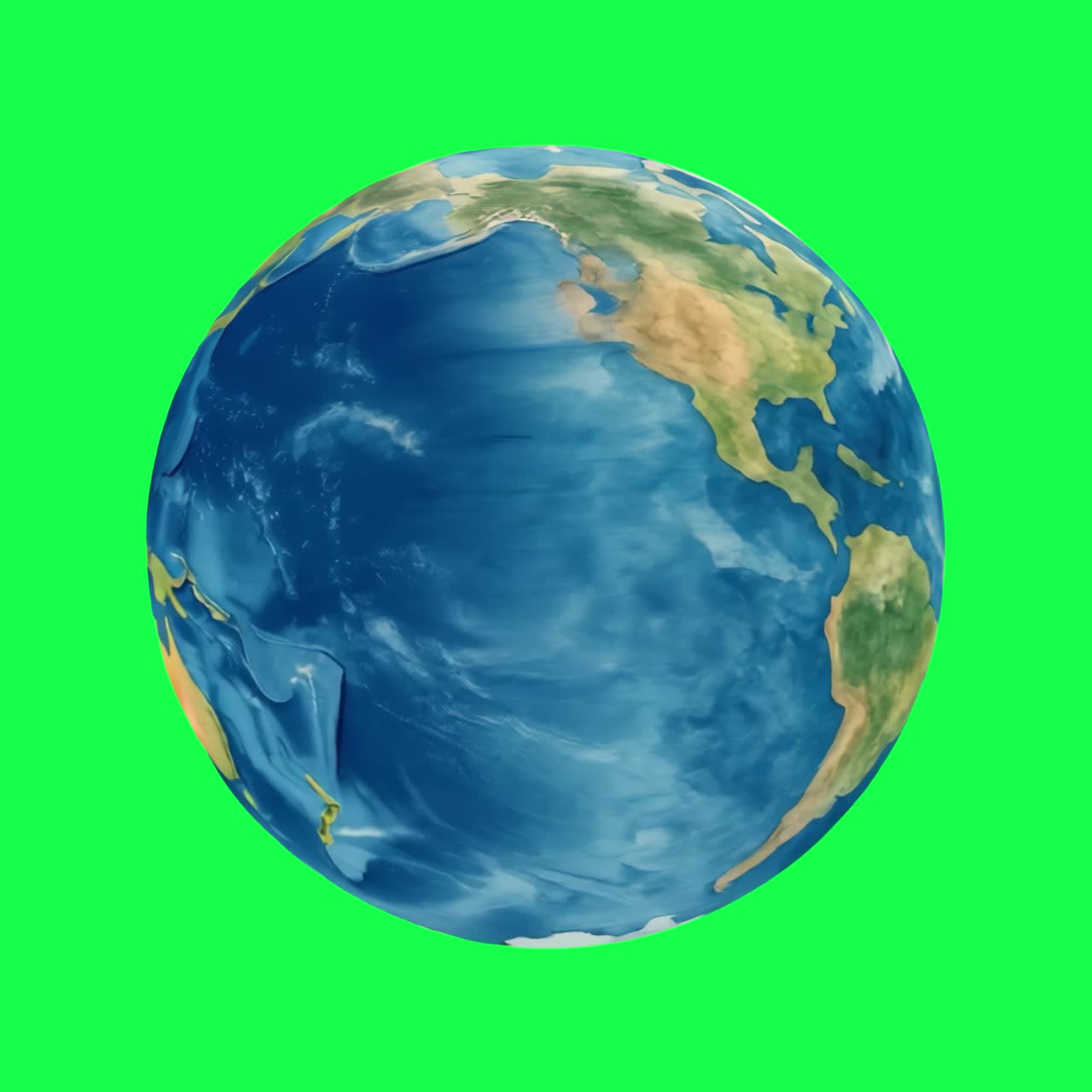 Vibrant Earth globe illustration animation, transparent 4K video, green screen