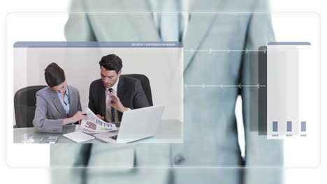 empresarios que trabajan con estadística