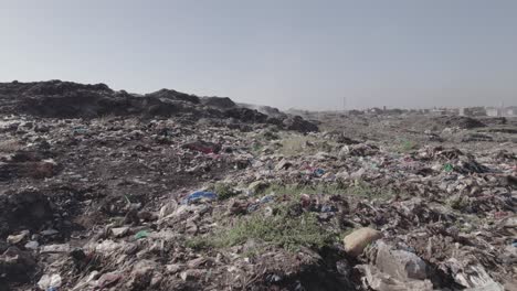 aerial drone shot of dandora dumpsite in nairobi kenya