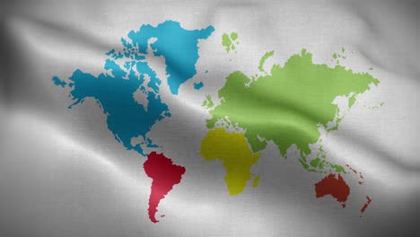 world map white color 01 flag loop background 4k