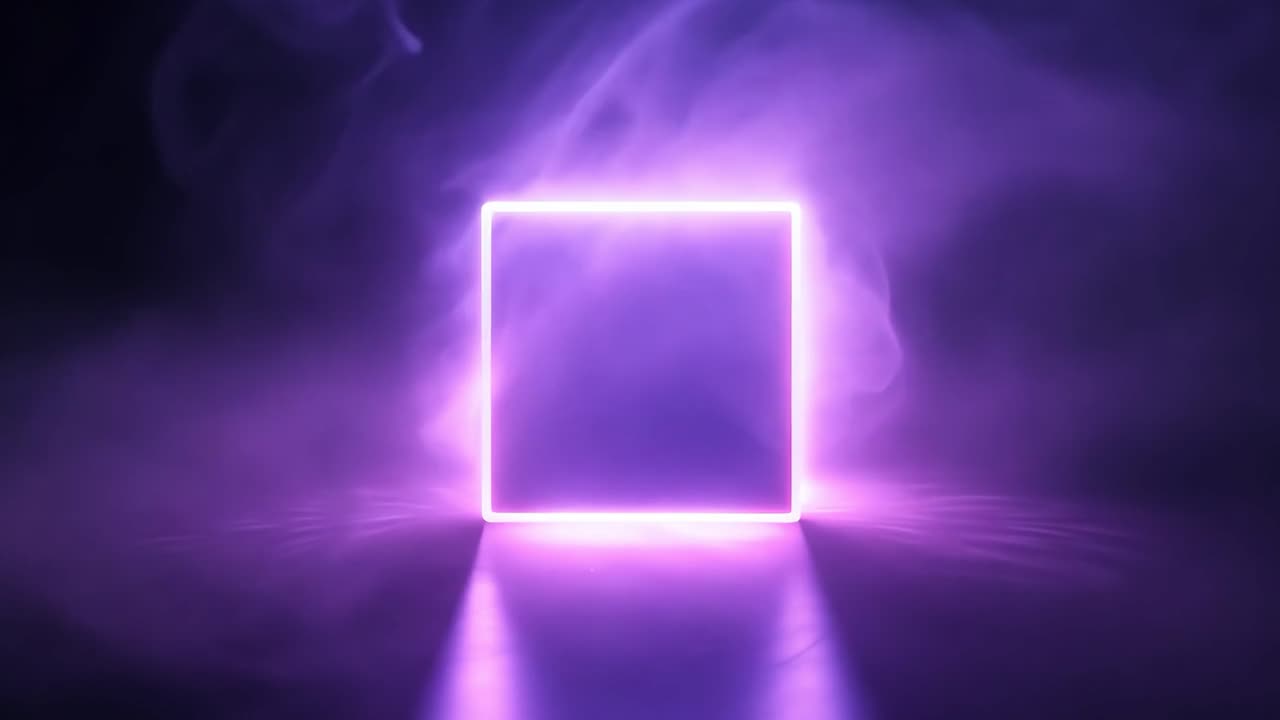 neón rosa púrpura cuadrado fondo de humo claro