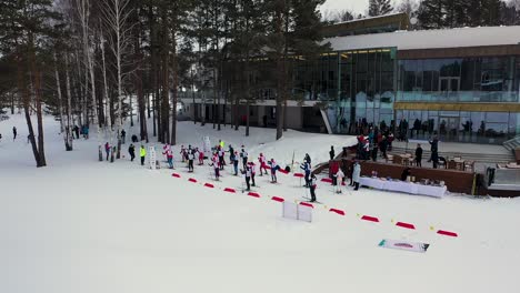 biathlon competition in winter