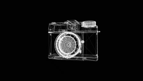 wireframe 3d model of a camera