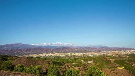 view from cerro de la encina overlooking malaga spain, timelapse of beautiful day