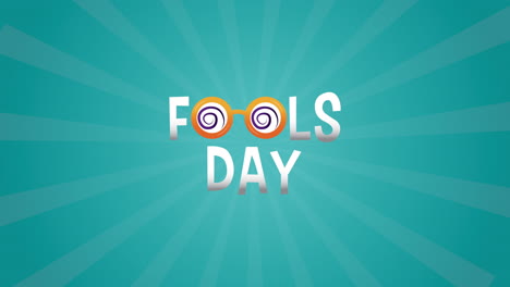 happy fools day card with crazy eyeglasses