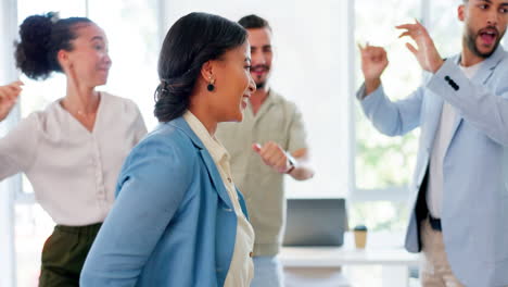 celebración de baile, equipo de negocios baile feliz