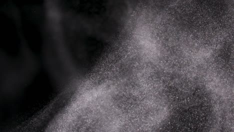 powder isolated on black background