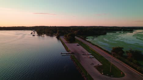 aerial drone view of leighton reservoir, ripon