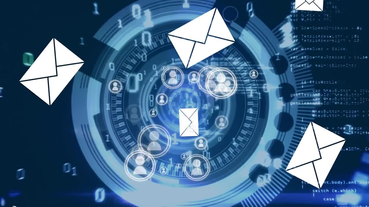 enfoque en las redes sociales y códigos binarios