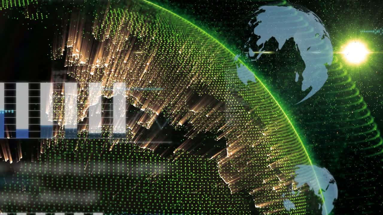 Animation of data processing over globe