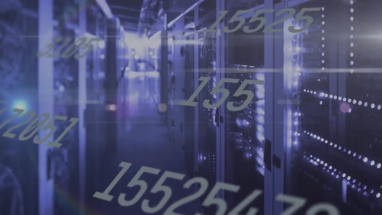 컴퓨터 서버를 통해 숫자의 애니메이션