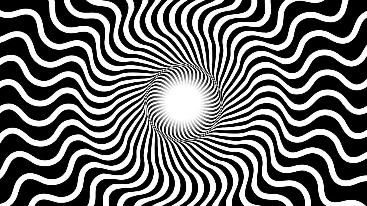 бесконечная вращающаяся гипнотическая спиральная цикличная анимация