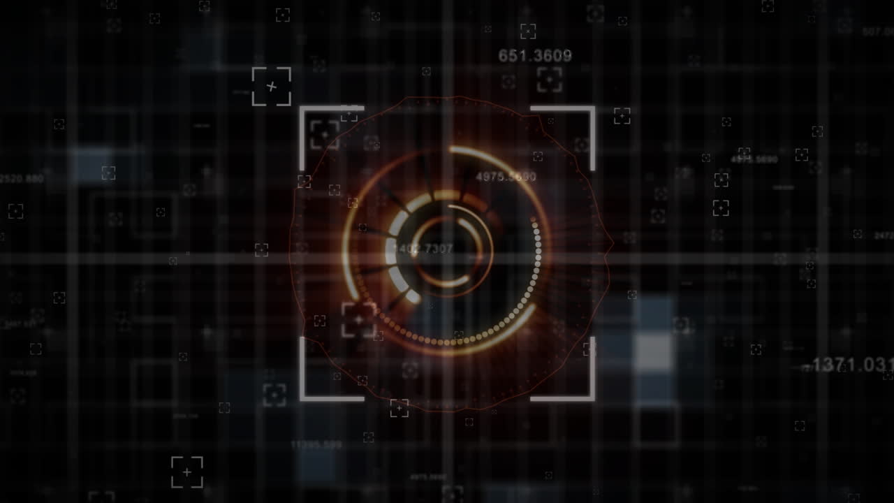 Animation of scope scanning and shapes on black background