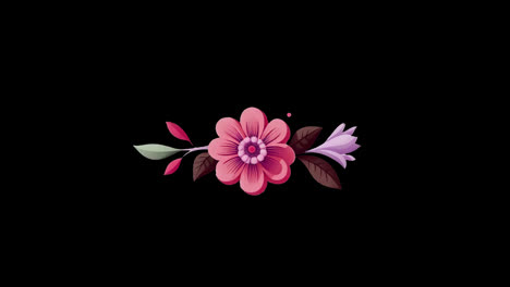 Blumenblatt-Symbol-Loop-Animationsvideo,-Transparenter-Hintergrund-Mit-Alphakanal.