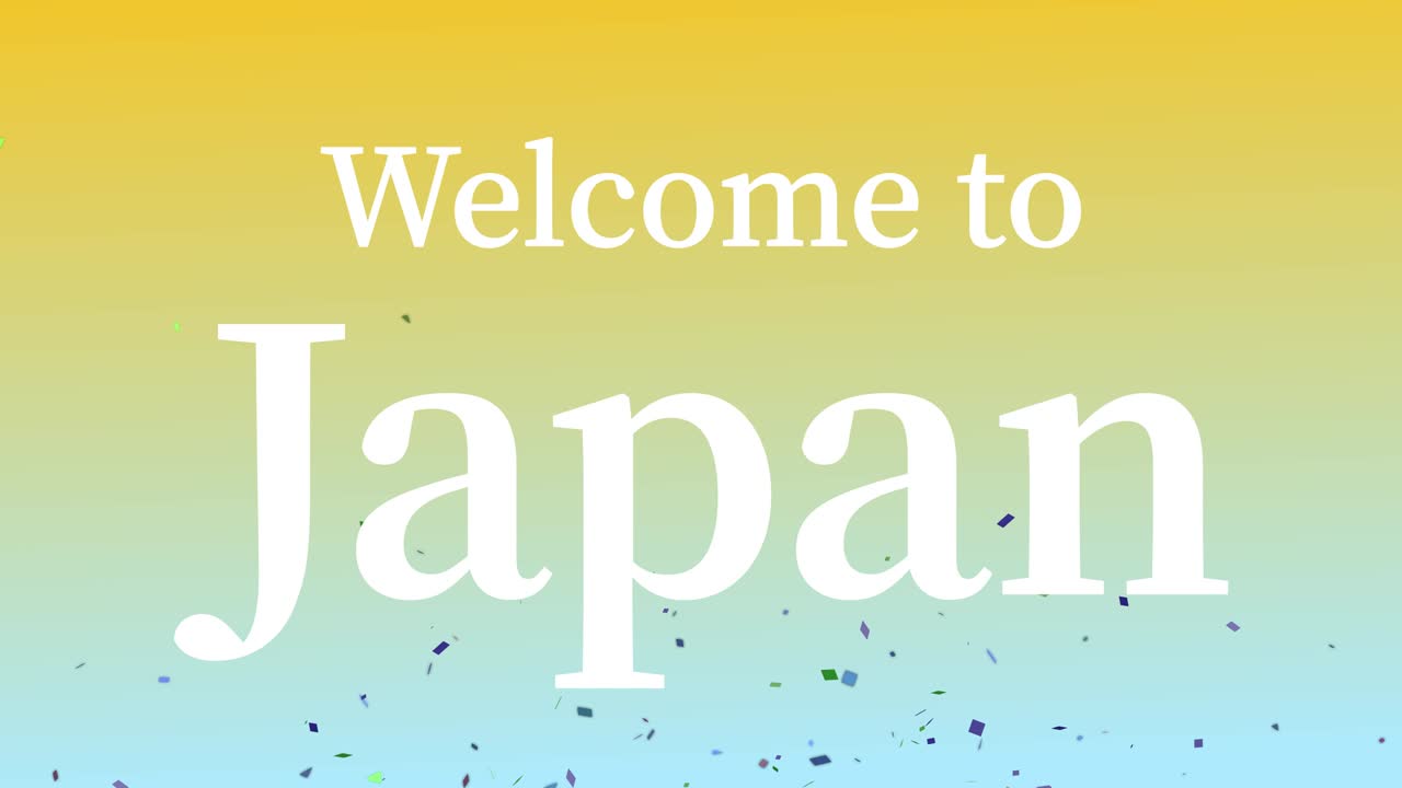 일본에 오신 것을 환영합니다 문자 애니메이션 모션 그래픽