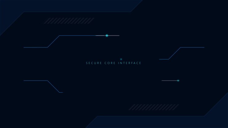 Futuristic Digital Interface with Animated Data Lines and Secure Core Text