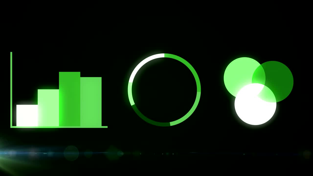 gráfico de barras con diagramas de eje, pie y venn. concepto de negocio de gráfico de crecimiento.