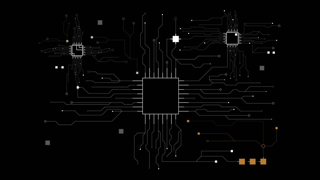connessioni microchip sul pannello di interfaccia hud