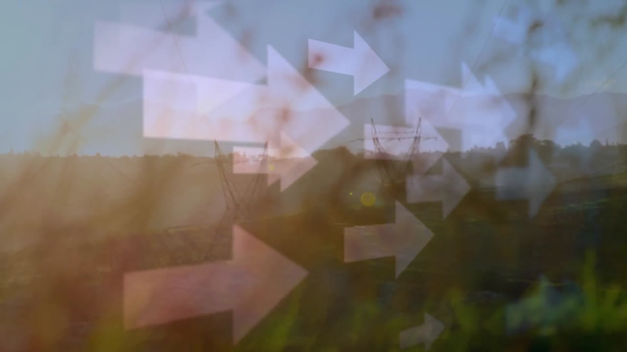 해가 지는 동안 화살표와  ⁇ 의 전망