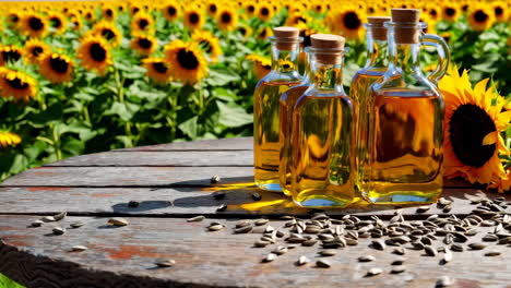 aceite de girasol y semillas