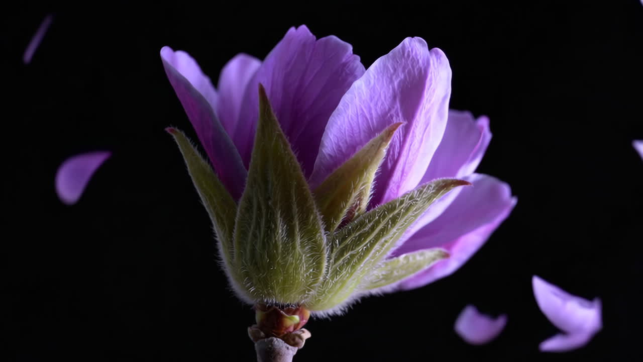Purple Flower Bud and Petals