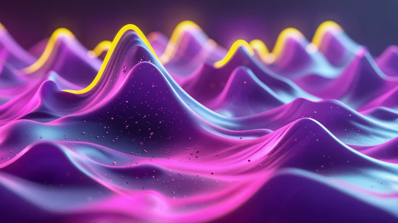 Vibrant Abstract Digital Waves with Neon Glow