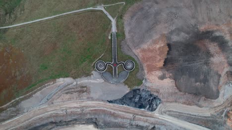 the coldstones cut structure over the limestone quarry in bewerley, harrogate, north yorkshire, england