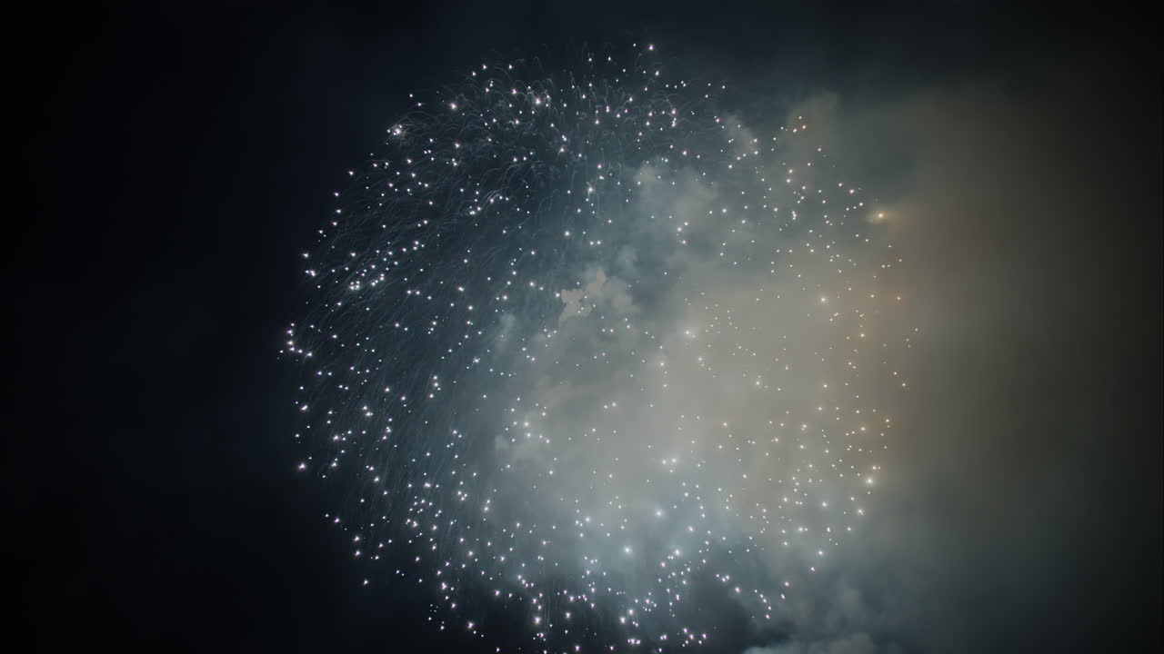 Fireworks at the Cannes Fireworks Festival at night, France