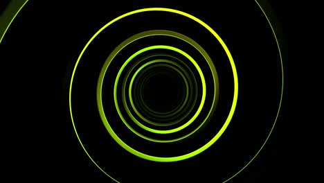 abstract green glowing spiral tunnel