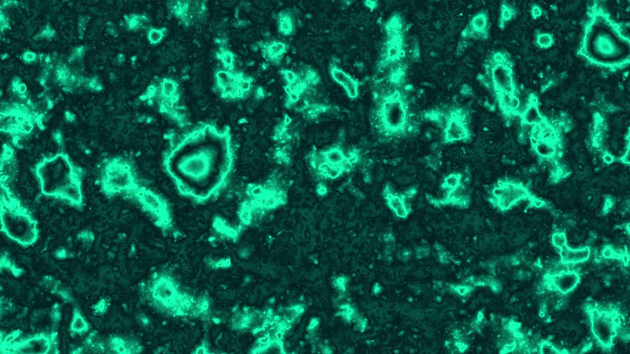 Animazione astratta color smeraldo verderame, loop continuo di corrosione macchiata e texture di rame ossidato per uno sfondo grafico animato industriale tossico