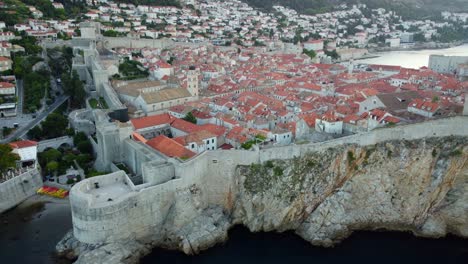 walled medieval city dubrovnik at adriatic sea in croatia aerial