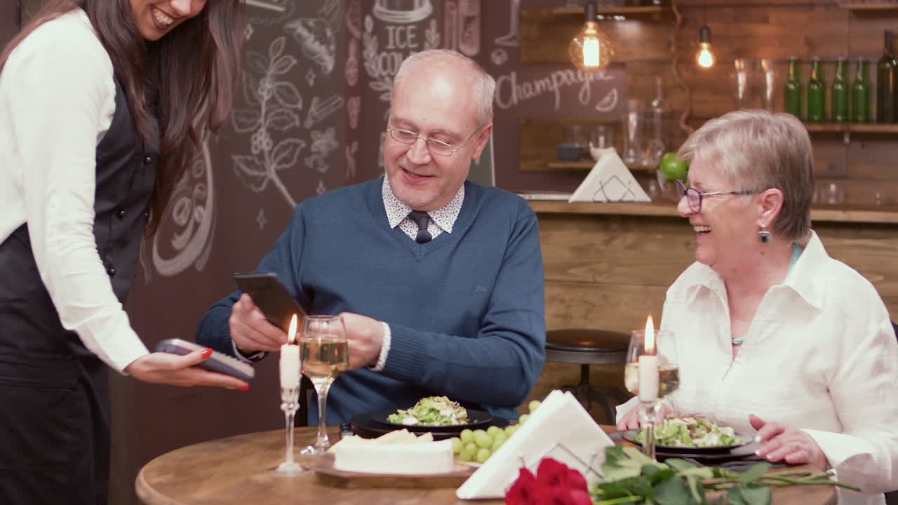 Couple enjoying a romantic dinner in a restaurant