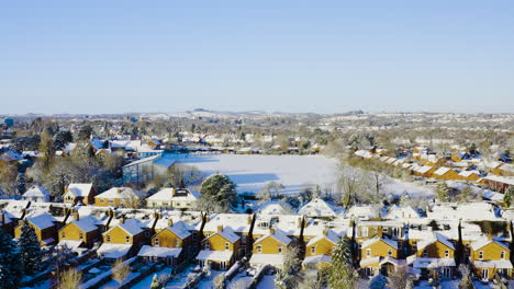 clear bright and sunny snow day in birmingham, united kingdom