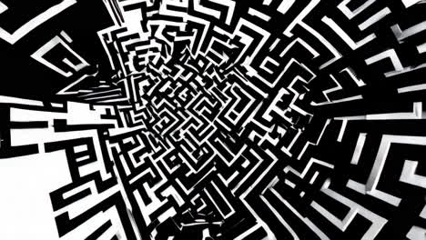 abstract black and white maze labyrinth pattern