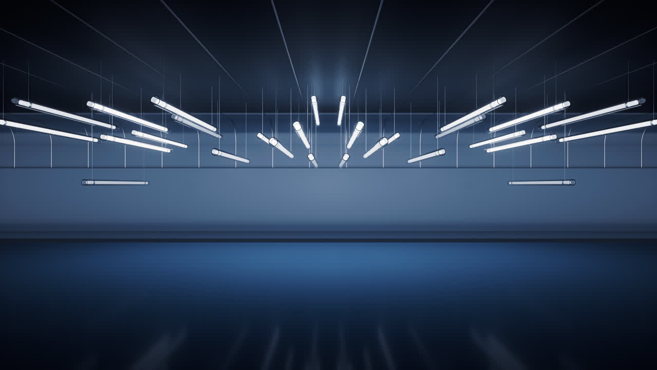 어두운 방, 램프 조명, 3d 렌더링